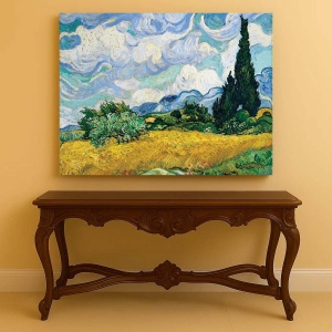 Tablou Canvas "Lan de grâu cu chiparoși"