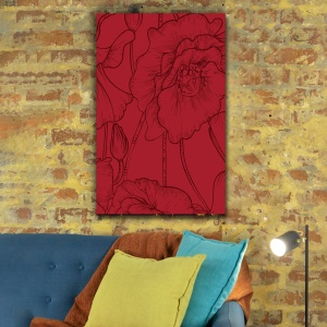Tablou canvas - Maci schitati pe fundal rosu (Floral 175) - Img 4