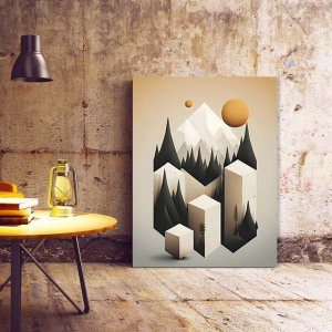 Tablou Canvas Modern Abstract - 3D Cubic landscape - Img 3
