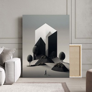 Tablou Canvas Modern Abstract - 3D Monolith and lanscape