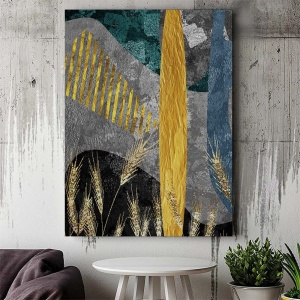 Tablou Canvas Modern Abstract - Golden Wheat
