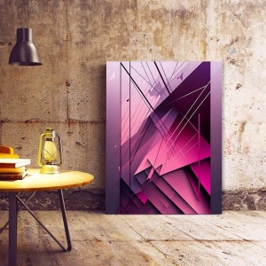 Tablou Canvas Modern Abstract - Lavander geometry - Img 3