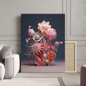 Tablou Canvas Modern Abstract - Some 3D alien flowers - Img 4