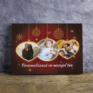 Tablou Canvas Personalizat - 3 globuri cu fotografii de Craciun - Img 2