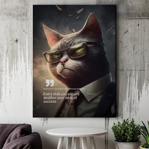 Tablou Canvas Personalizat - Business Animals - Cat - Img 3
