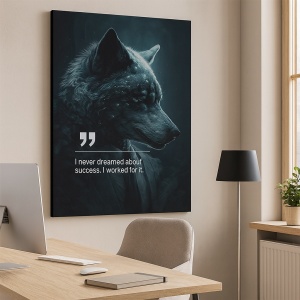 Tablou Canvas Personalizat - Business Animals - Wolf (profile)