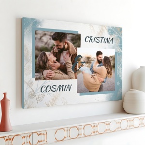 Tablou Canvas Personalizat - Peisaj de iarna cu poze de cuplu - Img 5