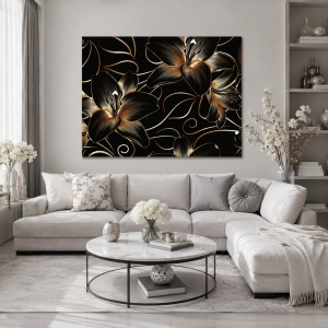 Tablou Canvas Royal Golden Lilies