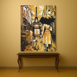 Tablou Canvas - Walking in the rain in Paris - Img 4