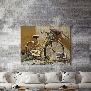 Tablou Canvas Yellow Bike With Flowers - Img 3