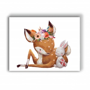 Tablou copii - Bambi and the rabbit 2