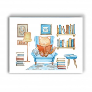 Tablou Copii - Reading Cat - Img 3