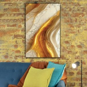 Tablou Marmura - Yellow Marble Waves (067) - Img 5