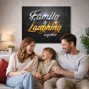 Tablou Motivational - Family is laughing