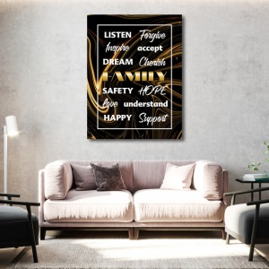 Tablou Motivational - Family keywords