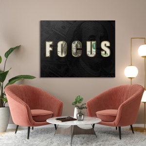 Tablou Motivational - Focus (money)