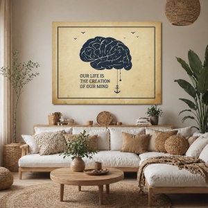 Tablou Motivational - Our Life Is The Creation Of Our Minds