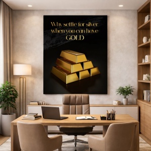 Tablou Motivational - Why settle for silver