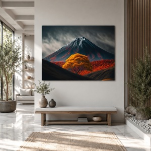 Tablou Mountain and yellow forest
