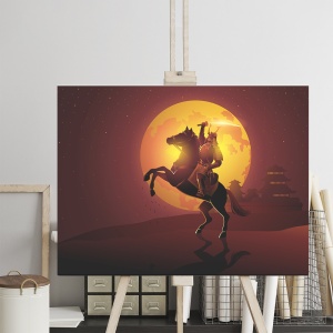 Tablou Warrior samurai in the moonlight - Img 2