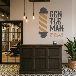 Barbershop (vintage font and pole)