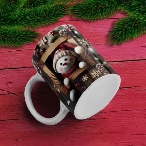 Cana De Craciun - 3D Snowman in a Frame - Img 3