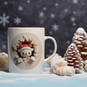 Cana De Craciun - Cute White Baby Reindeer