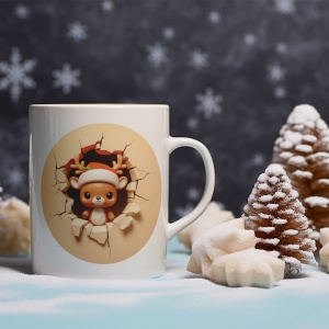 Cana De Craciun - Small Reindeer Looking Outside - Img 2