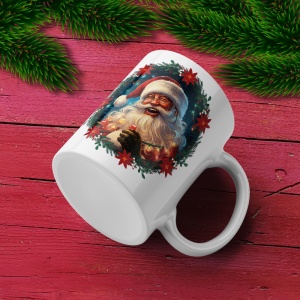 Cana De Craciun - Smling Santa with Glasses (mesaj personalizat)