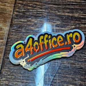 Etichete adezive personalizate 3D 10x10cm decupat pe autocolant holografic - Img 4