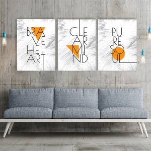 Set 3 Tablouri Motivationale - Brave Heart
