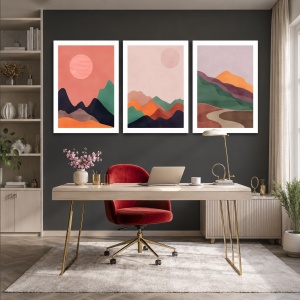 Set 3 Tablouri Pastel mountains