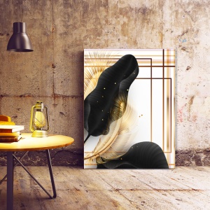 Set Tablouri Canvas - Tropical Black And Gold - Img 5