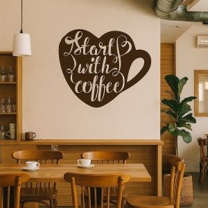 Sticker Bucatarie - Start with coffee