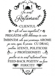 Sticker de Perete In Acest Restaurant - Img 3