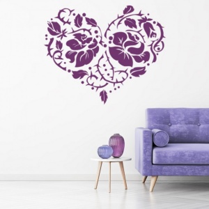 Sticker De Perete Love Heart Rose Flower - Img 3