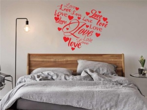 Sticker De Perete Love Scris In Forma De Inima - Img 3