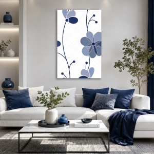 Tablou canvas - Flori albastre stilizate (Floral 113)