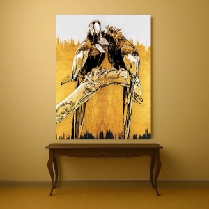Tablou Canvas - Golden parrots - Img 4