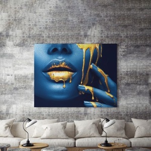 Tablou Canvas Golden Temptation - Blue Pearl - Img 4