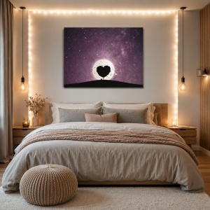 Tablou Canvas Heart Tree Silhouette