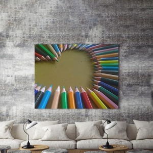 Tablou Canvas Inima Din Creioane Colorate - Img 4