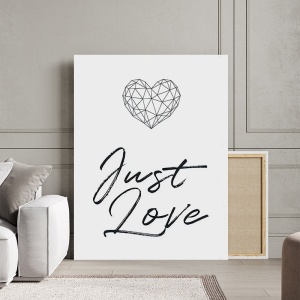 Tablou Canvas Inspirațional - Just Love (diamond heart) - Img 3