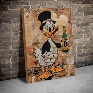 Tablou Canvas Inspirațional - Scrooge and Bitcoin Bottle - Img 3