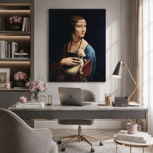 Tablou Canvas "Lady with an Ermine"- Doamna cu hermină