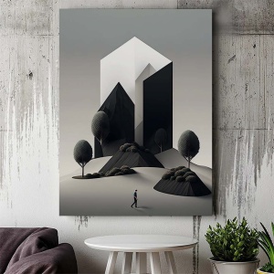 Tablou Canvas Modern Abstract - 3D Monolith and lanscape - Img 3