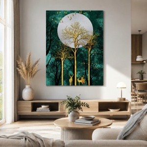 Tablou Canvas Moon Behind The Golden Trees