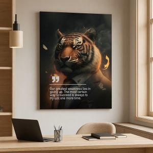 Tablou Canvas Personalizat - Business Animals - Fire Tiger
