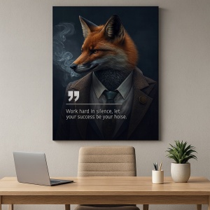 Tablou Canvas Personalizat - Business Animals - Fox (profile)