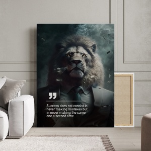 Tablou Canvas Personalizat - Business Animals - Proud Lion - Img 2